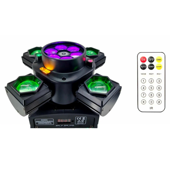 Φωτορυθμικό LED με Ρομποτική Κεφαλή RGB Multi-Effects με Τηλεχειριστήριο