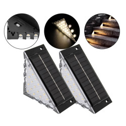 Αδιάβροχα Ηλιακά Φωτιστικά Σκάλας LED 22 SMD Θερμό Λευκό 3000K IP65 – Σετ 2 Τεμαχίων
