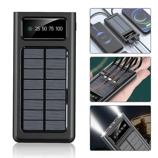 Ηλιακό Solar Power bank γρήγορης φόρτισης 20000 mAh KP-96 KLGO μαύρο