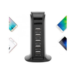Φορτιστής USB 6 Θύρων 30W Smart Charger με Καλώδιο Τροφοδοσίας