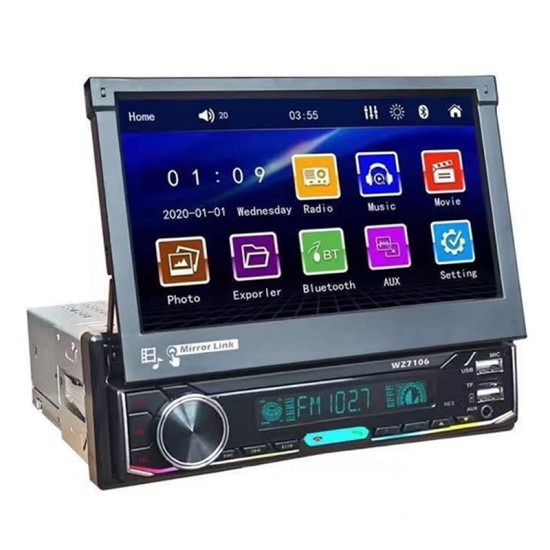 MP5 player αυτοκινήτου in-dash με οθόνη touch αναδιπλούμενη 4x60W Bluetooth-usb-Radio και τηλεχειριστήριο XM-108