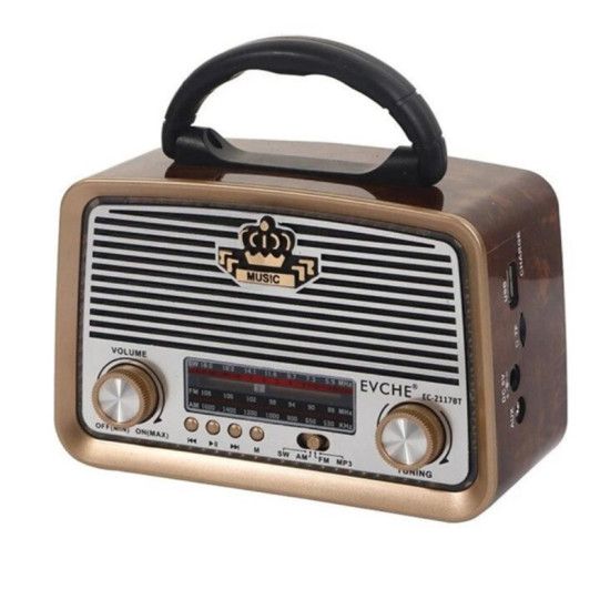 Φορητό ασύρματο Vintage ραδιόφωνο AM/FM/SW με Bluetooth ήχο κάρτας TF USB Flash Disk MP3 Player EC-2117BT Φορητό ασύρματο Vintage ραδιόφωνο AM/FM/SW με Bluetooth ήχο κάρτας TF USB Flash Disk MP3 Player EC-2117BT