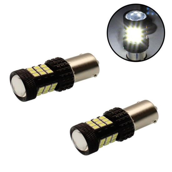 Ζευγάρι Διπολική Λάμπα LED CANBUS 1157 BA15S 30 SMD 12-24V 2500LM 6000K Ψυχρό Λευκό 2 Τεμάχια OEM