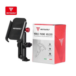 Μεταλλική βάση κινητού μηχανής Motowolf MDL2821 mirror mount Μαύρη