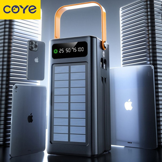 Power Bank 50.000mAh Ηλιακής Φόρτισης με Type-C, USB, Lightning & LED Φακό – CB-18