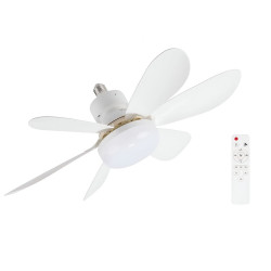 Ανεμιστήρας Οροφής Με Φως 50W– E27, 52cm, 5 Αποσπώμενες Λεπίδες τηλεχειριστήριο και δυνατότητα ρύθμισης φωτισμού