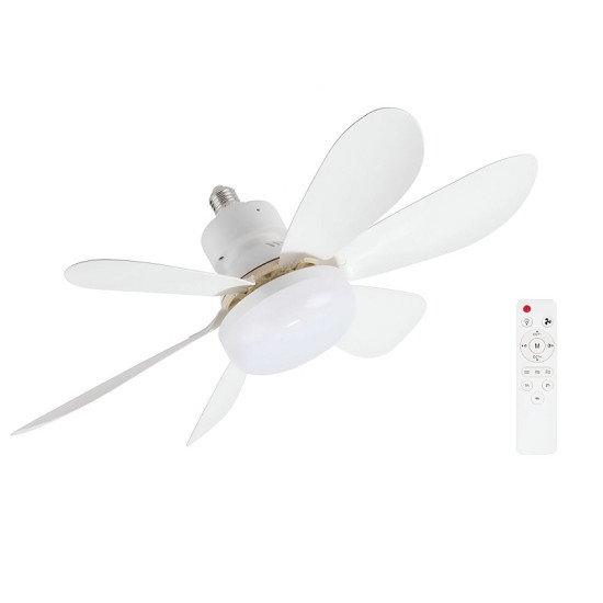 Ανεμιστήρας Οροφής Με Φως 50W– E27, 52cm, 5 Αποσπώμενες Λεπίδες τηλεχειριστήριο και δυνατότητα ρύθμισης φωτισμού