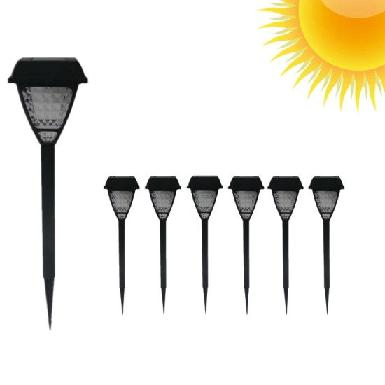 Σετ 6 x Ηλιακό Φωτιστικό Κήπου LED 36cm Αδιάβροχο Καρφωτό Χωνευτό Χώματος με Ηλιακό Πάνελ & Φωτοκύτταρο
