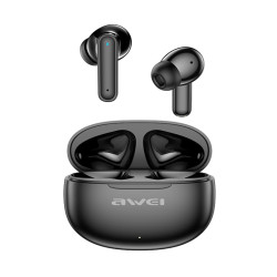 Μίνι Ασύρματα Ακουστικά Bluetooth 5.3 με θήκη φόρτισης Awei T71 Μαύρα
