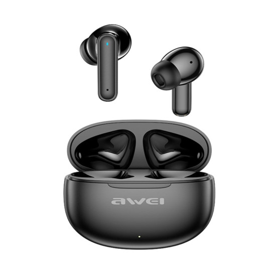 Μίνι Ασύρματα Ακουστικά Bluetooth 5.3 με θήκη φόρτισης Awei T71 Μαύρα