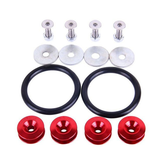 Κλιπ συγκράτησης προφυλακτήρα JDM Car-styling Quick Release Fasteners Κόκκινο 4τμχ