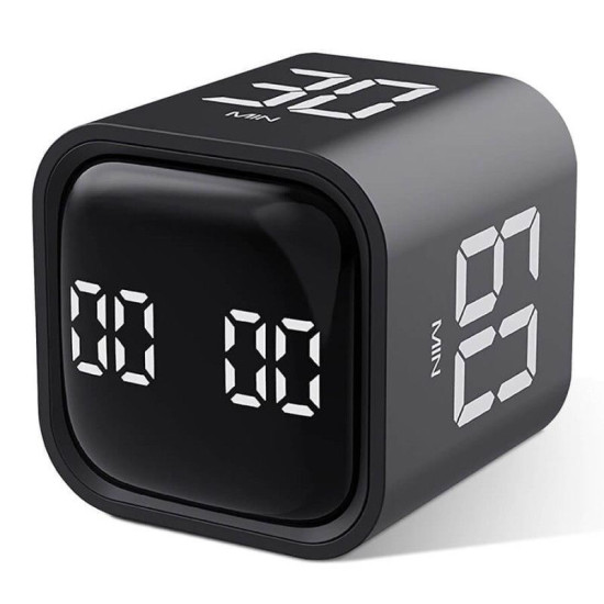 Πολυλειτουργικό Ψηφιακό Timer Κύβος με Αντίστροφη Μέτρηση 5/10/30/60 Λεπτών, Δόνηση & Ηχητική Ειδοποίηση – F4 Gravity Timer