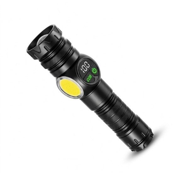 Επαναφορτιζόμενος Φακός LED / Laser Oudakang ODK-707 με Πλευρικό Φωτισμό COB & Ψηφιακή Οθόνη