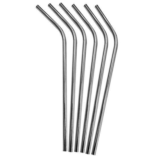 Καλαμάκι Stainless Ασημί με Κλίση 21cm Homie 3774