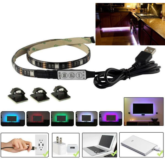 Led ταινια αδιάβροχη RGB 5050 με USB και τηλεχειριστηριο ΟΕΜ