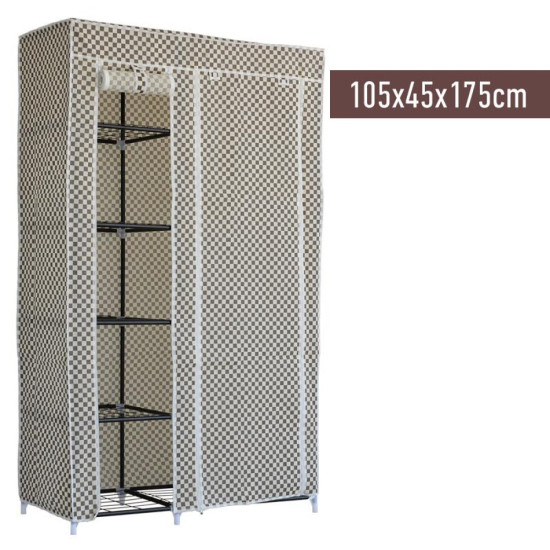 Υφασμάτινη ντουλάπα ρούχων με 5 ράφια (105x45x175εκ.) ΟΕΜ