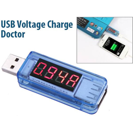 USB Tester Μετράει Τάση Και Ρεύμα DC3V-8V + 0-3A ΟΕΜ.
