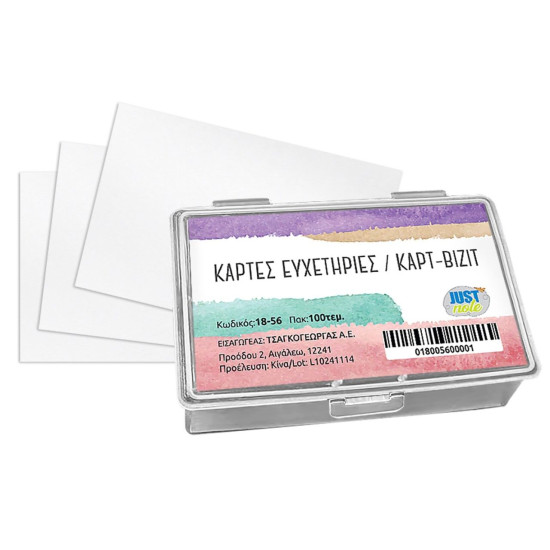 Καρτβιζίτ πακ=100τεμ JustNote 3876