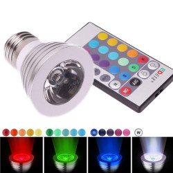 ΣΠΟΤΑΚΙ LED E27 5 WATT RGB 220V ΜΕ ΑΣΥΡΜΑΤΟ ΧΕΙΡΙΣΤΗΡΙΟ ΟΕΜ