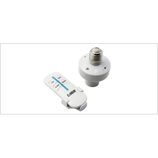 LEDIARY Aσύρματος πλαστικός διακόπτης φώτων τηλεχειρισμού + E27 Βάση λαμπτήρα με μπαταρία 12V 23A Ευκολία για διακόπτη υπνοδωματίου ΟΕΜ