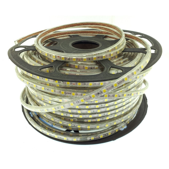 LED ταινία strip αδιάβροχη 1m - 100m 5050 warm white 220V 60 SMD OEM