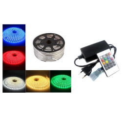 Σετ 220V RGB IP67 Αδιάβροχη Ταινία LED 5050SMD Heavy Duty με Τροφοδοτικό και Τηλεχειριστήριο - ΟΕΜ