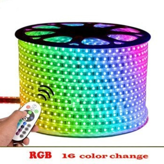 Σετ 220V RGB IP67 Αδιάβροχη Ταινία LED 5050SMD Heavy Duty με Τροφοδοτικό και Τηλεχειριστήριο - ΟΕΜ