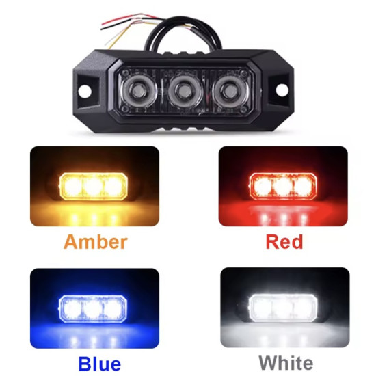 Φανάρι led μπλε strobe με διαφορετικές λειτουργίες LED 12-24V 3 SMD –  OEM