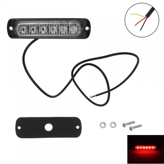 Φανάρι LED κόκκινο 6 SMD 12V/24V με 18 λειτουργίες IP66 OEM