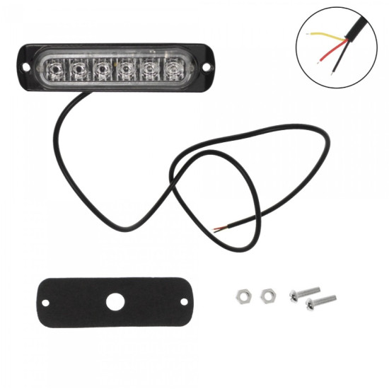 Φανάρι LED κόκκινο 6 SMD 12V/24V με 18 λειτουργίες IP66 OEM