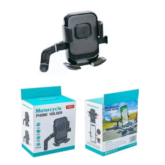 Ρυθμιζόμενη βάση κινητού τηλεφώνου για μοτοσυκλέτα μαύρο SW021 