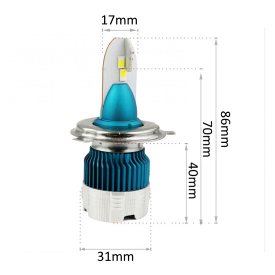 LED Λάμπες 2ΤΜΧ H4 | 2 x 30W 3000LM 12-24V IP67 OEM