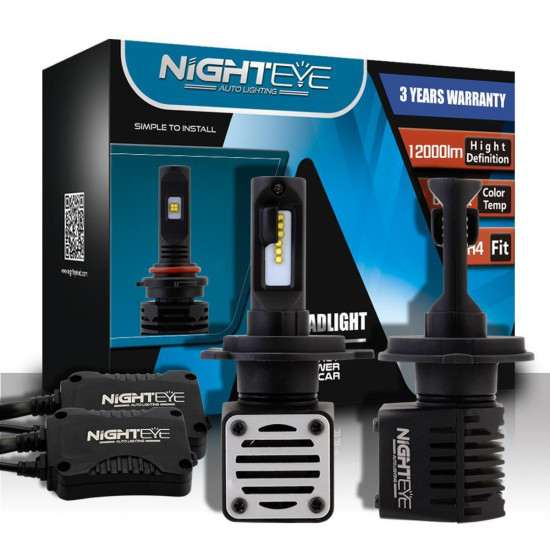 LED Λάμπες 2ΤΜΧ 40W 6000LM H4 12V/24V 6500K A393 N1 NIGHTEYE