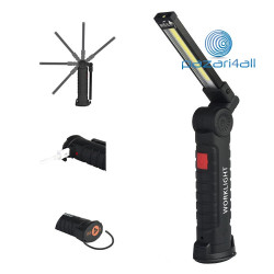 UltraFire W-51 COB 180-βαθμός περιστρεφόμενο 5 θέσεων USB Μαγνητισμός Work Light  OE