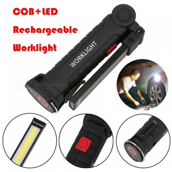 UltraFire W-51 COB 180-βαθμός περιστρεφόμενο 5 θέσεων USB Μαγνητισμός Work Light  OE