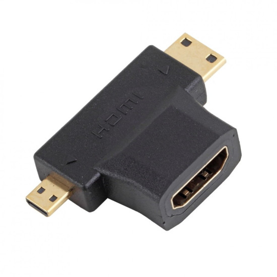 HDMI θηλυκό σε mini hdmi και micro hdmi αρσενικά αντάπτορας Τ 1.4V OEM