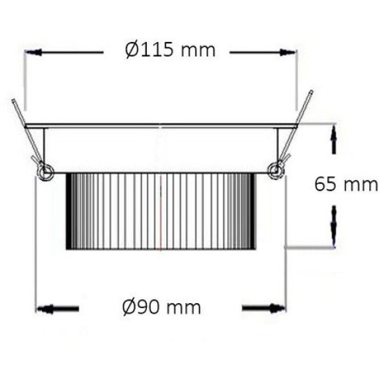 LED COB ΛΕΥΚΟ χωνευτό φωτιστικό οροφής 12W 60° 6000K - ΟΕΜ