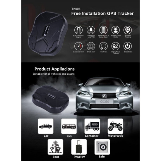 GPS Tracker TK905 κατάλληλο για αυτοκίνητα,φορτηγά και σκάφη OEM