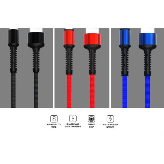Ενισχυμένο Καλώδιο USB 2.0 σε Micro usb Fast Charging 2.4A