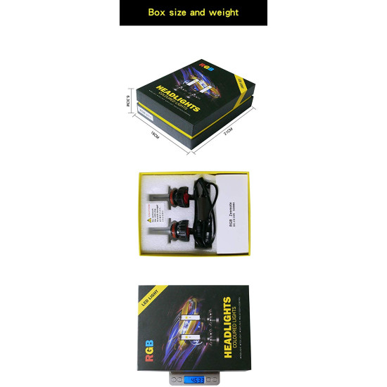 LED Λάμπες 2ΤΜΧ- RGB 40W 6000LM H7 ΜΕ BLUETOOTH - ΟΕΜ