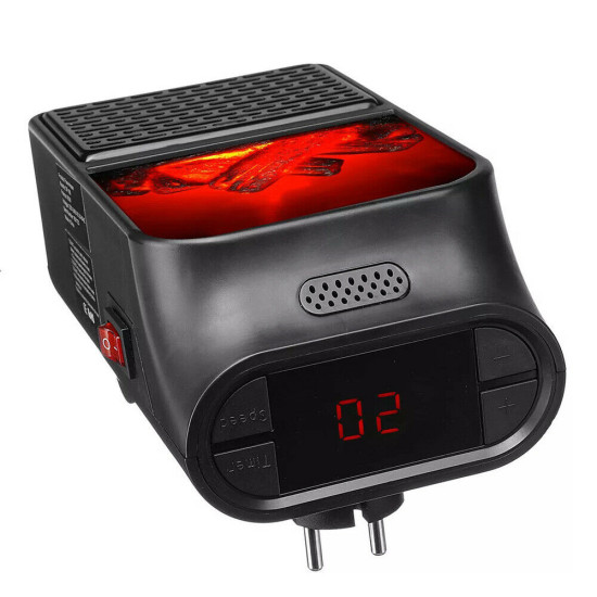 Mini Αερόθερμο 500W– Σόμπα Πρίζας με Διακοσμητικό Τζάκι 3D Εφέ Φλόγας με Τηλεχειριστήριο Flame Heater