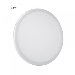 Φωτιστικό Οροφής Slim Panel Λευκό Στρογγυλό Χωνευτό LED SMD 15W 120°