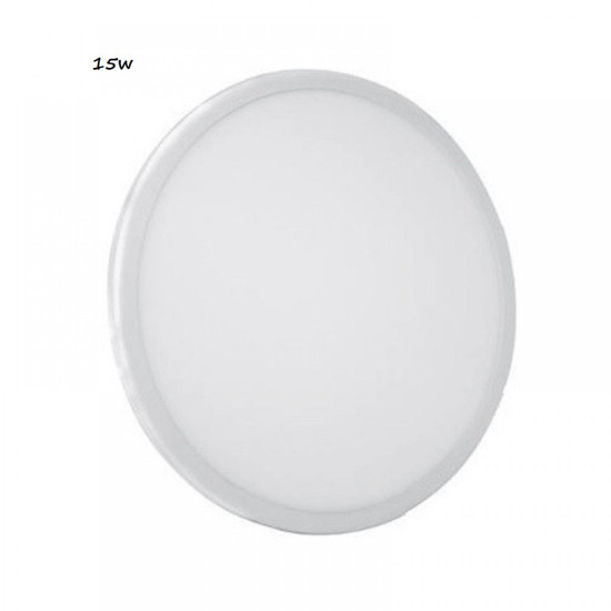 Φωτιστικό Οροφής Slim Panel Λευκό Στρογγυλό Χωνευτό LED SMD 15W 120°