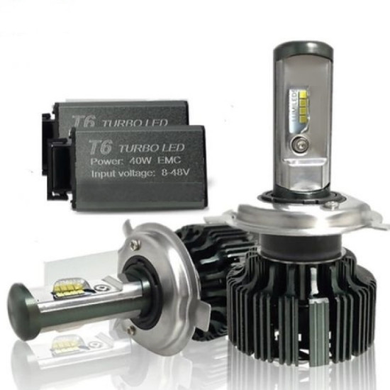 LED Λάμπες 2ΤΜΧ T6 H7 Turbo LED Headlight 60w 6000k - ΟΕΜ