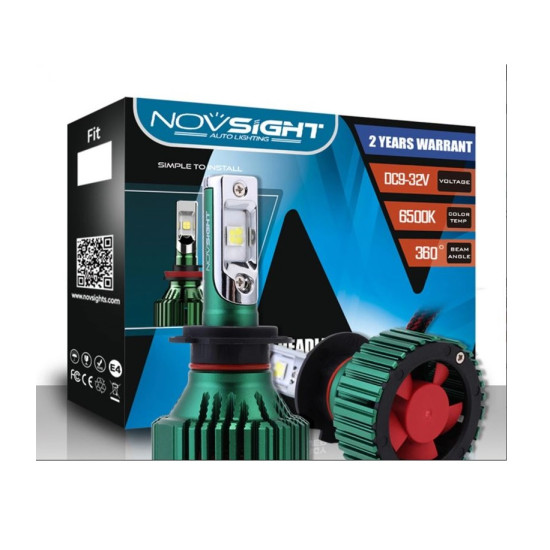 LED Λάμπες H7 | 9-32V IP65 2ΤΜΧ 30W 8000LM  6500K A384 N8 NOVSIGHT