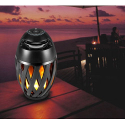 Νέο Ατμοσφαιρικό Ασύρματο Bluetooth Ηχείο & Φωτιστικό με Εφέ Φλόγας Κεριού - Multimedia Speaker, TF/MP3 Player