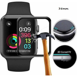 Προστασία οθόνης  Tempered Glass  FULL GLUE 5D Full Screen Protector Cover Black (38mm) ΟΕΜ