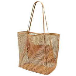 Τσάντα Παραλίας Ψαθόχαρτο Τρυπητή 51x34x15cm SummerTiempo 623373