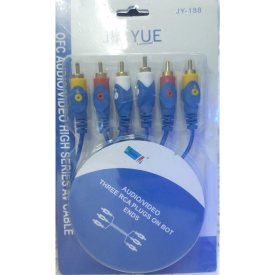 Composite Video Cable 3x RCA Male-3x RCA Male,1,4 cm Composite Video Cable 3x RCA Male-3x RCA Male,1,4 cm