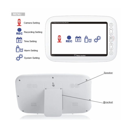 Ασύρματη κάμερα μωρού με οθόνη 7 ιντσών LCD και νυχτερινή λήψη